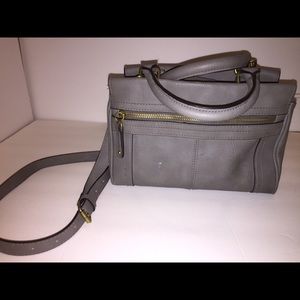 Gray Merona Faux Leather Crossbody Satchel Bag